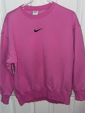 Nike Hot Pink Crewneck Sweatshirt with Black Swoosh